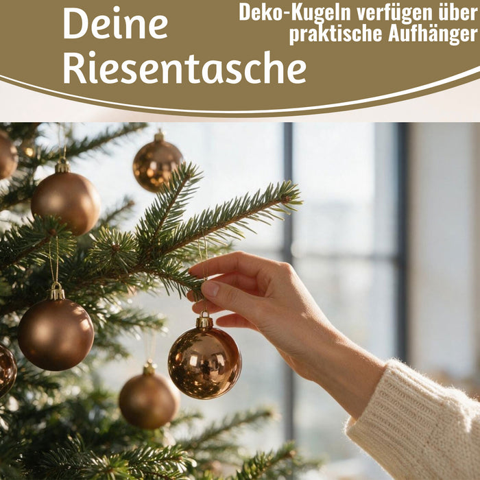 KI-generiertes Bild,12 Design Weihnachtskugeln 6cm Brandy Set Kunststoff Weihnachtsbaum-Deko