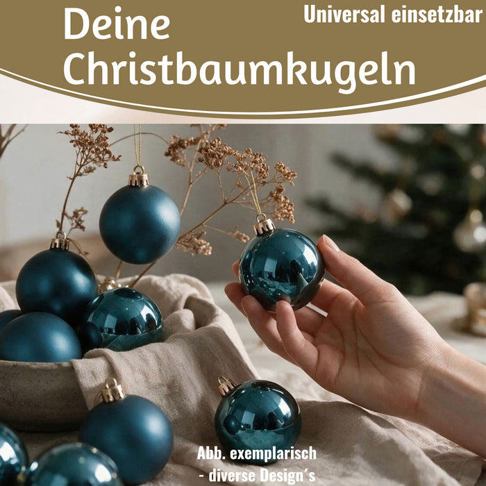KI-generiertes Bild,18-20 Design Glas Weihnachtskugeln 6cm Braun Dunkelrosa Christbaum Dekokugel