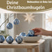 KI-generiertes Bild,18-20 Design Glas Weihnachtskugeln 6cm Dämmerungsblau Christbaum Dekokugel