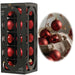 KI-generiertes Bild 18-20 Design Glas Weihnachtskugeln 6cm Rot Ochsenblut Christbaum Deko