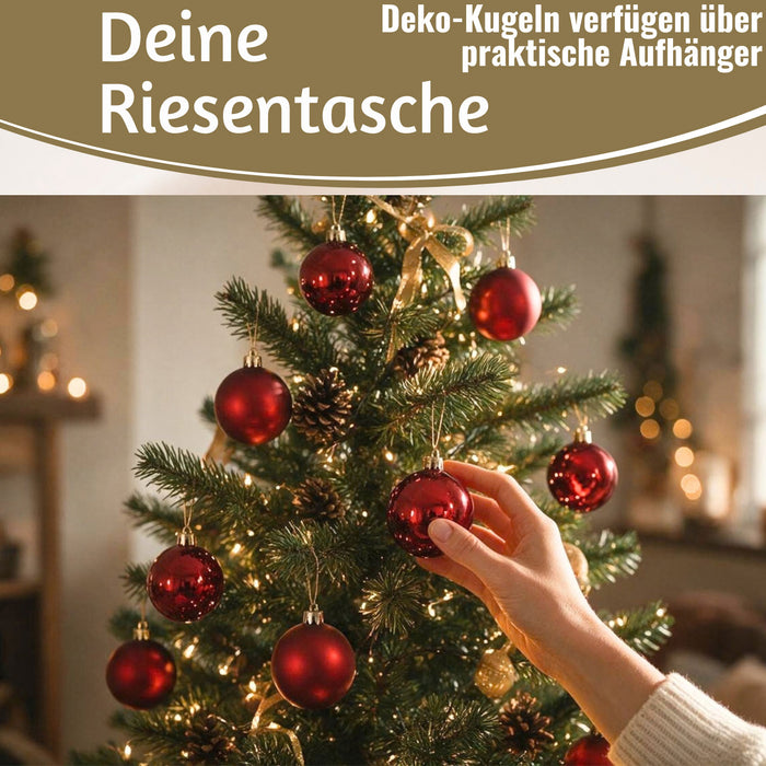 KI-generiertes Bild,18-20 Design Glas Weihnachtskugeln 6cm Rot Weihnachtsrot Christbaum Dekokugel