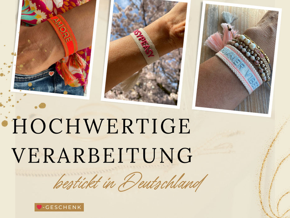 KI-generiertes Bild,Canvas Statement Armband Summer Breeze Neon Quasten besticktes Webarmband