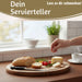 KI-generiertes Bild,Holz Fleischteller Servierteller 30cm Akazie Rund Schneidebrett Vesperbrett