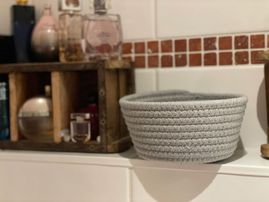 KI-generiertes Bild,Aufbewahrungskorb Odense Set 18/23cm Grau Baumwolle Deko Korb Ordnungsbox Seilkorb