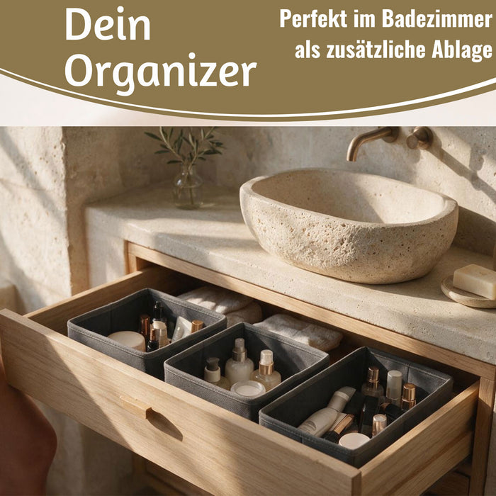 KI-generiertes Bild,Schubladen Organizer 3´er Set Ordnungssystem Regalbox Aufbewahrungsbox Faltkiste