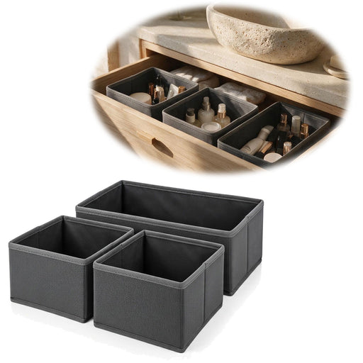 KI-generiertes Bild Schubladen Organizer 3´er Set Ordnungssystem Regalbox Aufbewahrungsbox Faltkiste