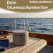 KI-generiertes Bild,Beton Sturmaschenbecher Segelboot 9x7cm Maritim Grau Aschenbecher mit Deckel