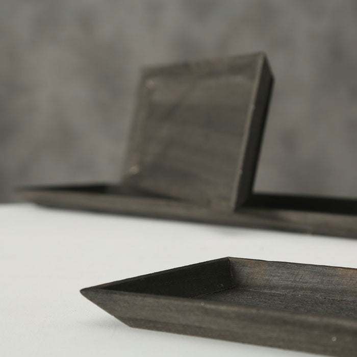 KI-generiertes Bild,Holz Deko-Tablett Shabby Schwarz 55x16cm Kerzen-Schale Teelichthalter