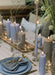 KI-generiertes Bild,Real Flame 3D LED Stumpenkerze 10x7,5cm Blau Echtwachs flackernde Kerze