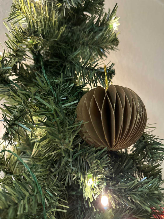 KI-generiertes Bild,3x Wabenball Petrol Grün Braun 6cm Papierkugel Honeycomb Deko Party Weihnachten