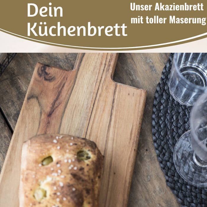 KI-generiertes Bild,Holz Griffbrett Servierbrett 29cm Akazie Eckig Frühstücksbrett Küchenbrett