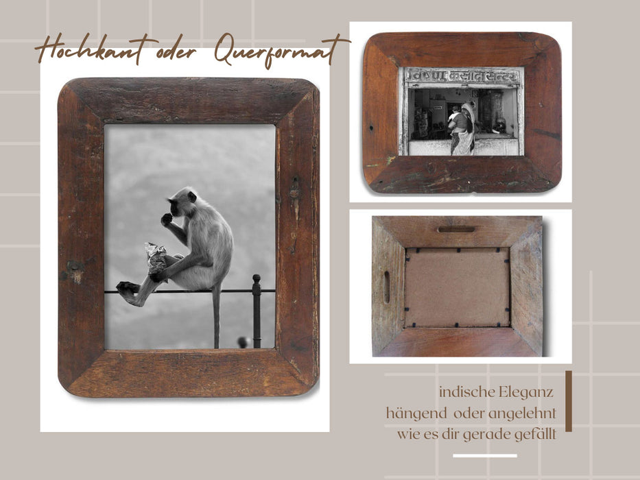 KI-generiertes Bild,Vintage Bilderrahmen Dehli 20x20cm Fotorahmen Retro