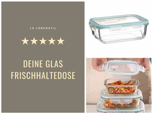KI-generiertes Bild,Glas Frischhaltedose Cook & Lock 550ml mit Deckel Lebensmittel Mikrowelle Gefrierbox