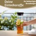KI-generiertes Bild,Glaskaraffe Wasserkaraffe 1L Borosilikat Glas Flasche Deckel Sieb Krug Flasche