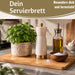 KI-generiertes Bild,Elegantes Holz Schneidebrett Akazie 30x20x1,6cm Küchenbrett Tranchierbrett