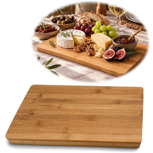KI-generiertes Bild Holz Schneidebrett FSC Bambus 35x20cm Küchenbrett Tranchierbrett Vesperbrett