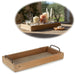 KI-generiertes Bild Vintage Holz Serviertablett 38x18cm mit Griff Holztablett Küchentablett Deko Tablett