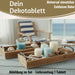 KI-generiertes Bild,Vintage Holz Serviertablett 38x18cm mit Griff Holztablett Küchentablett Deko Tablett