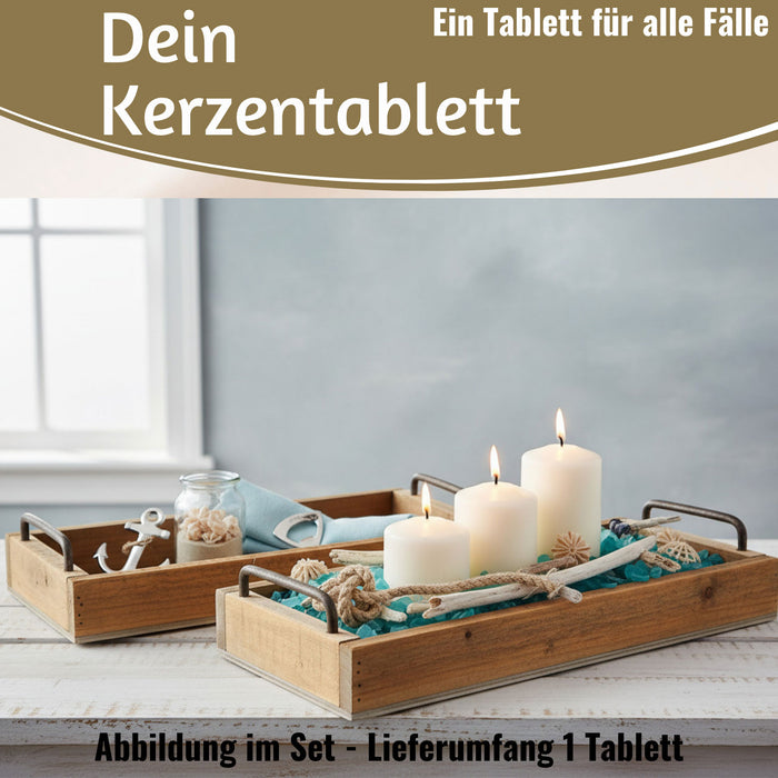 KI-generiertes Bild,Vintage Holz Serviertablett 38x18cm mit Griff Holztablett Küchentablett Deko Tablett