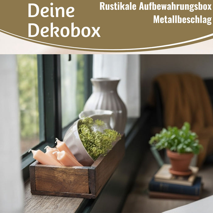 KI-generiertes Bild,Ib Laursen Vintage Holz Aufbewahrungsbox 2´er Set Unika Braun Deko-Kiste