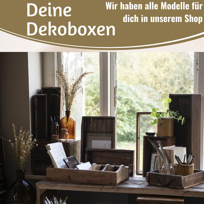 KI-generiertes Bild,Ib Laursen Vintage Holz Aufbewahrungsbox 2´er Set Unika Braun Deko-Kiste