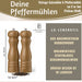 KI-generiertes Bild,iB Laursen Holz Salzmühle & Pfeffermühle Set Braun Hazelnut 21x5cm Keramikmahlwerk Gewürzmühle