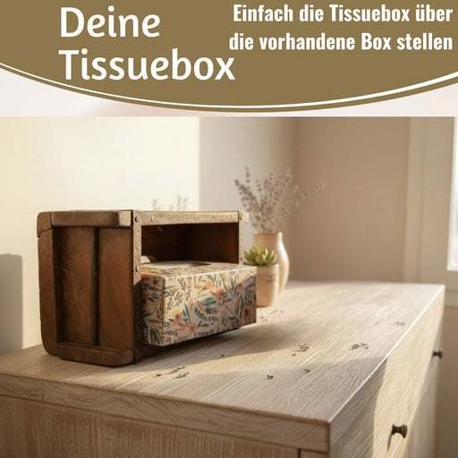 KI-generiertes Bild,Tissue-Box Holz 31cm Braun Ziegelform Kosmetiktuch-Spender Taschentuch