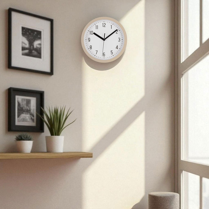 KI-generiertes Bild,Nostalgische Wanduhr Sand Beige 20cm Leicht Ablesbar Vintage Küchenuhr Bürouhr Retro