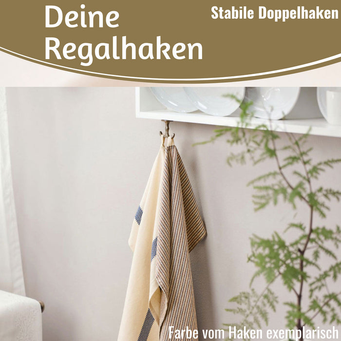 KI-generiertes Bild,IB Laursen Doppel Regalhaken Messing Vintage Schrankhaken Kleiderhaken Deckenhaken