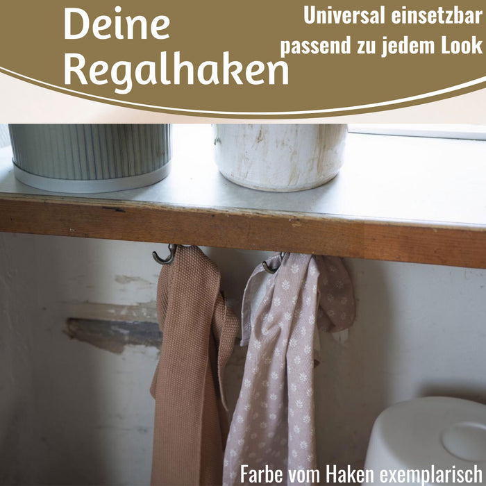 KI-generiertes Bild,IB Laursen Doppel Regalhaken Schwarz Vintage Schrankhaken Kleiderhaken Deckenhaken