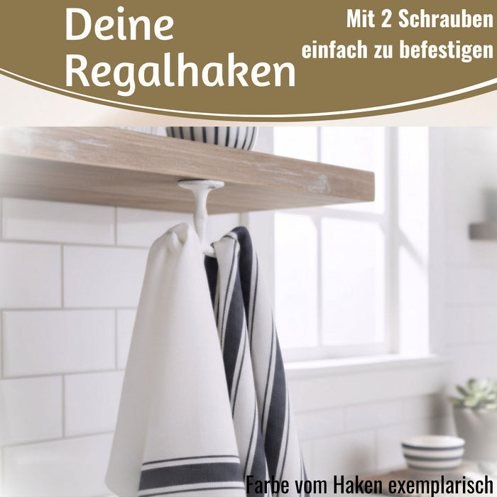 KI-generiertes Bild,IB Laursen Doppel Regalhaken Weiß Vintage Schrankhaken Kleiderhaken Deckenhaken