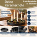 KI-generiertes Bild,Kerzentablett Kerzenhalter Magnet Schwarz 4 Stabkerzen Rund Ø25cm Deko Tablett