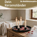 KI-generiertes Bild,Kerzentablett Kerzenhalter Magnet Schwarz 4 Stabkerzen Rund Ø25cm Deko Tablett