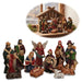 KI-generiertes Bild Krippenfiguren Set 11 Figuren 10cm Traditionell Handbemalt Krippe Krippenset Xmas