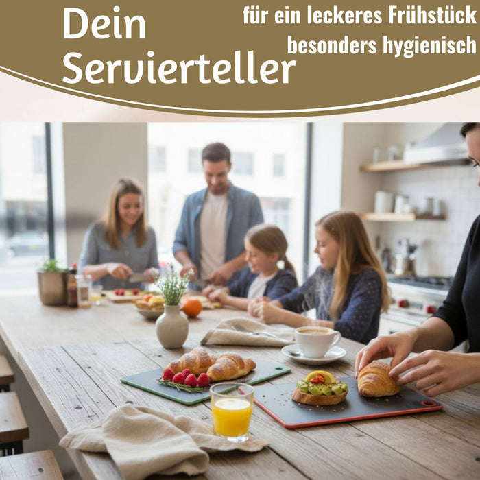 KI-generiertes Bild,6x Kunststoff Essbrettchen 23x16cm 6´er Set Grau Rutschfest Frühstücksbrettchen