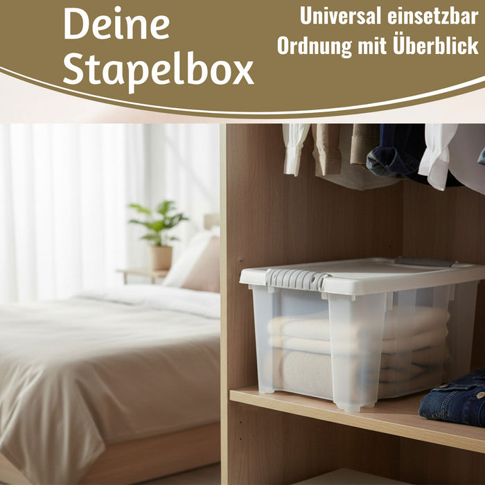 KI-generiertes Bild,Stapelbox Allzweckbox 3´er Set 30x20x15cm mit Deckel Transportbox Stapelkiste