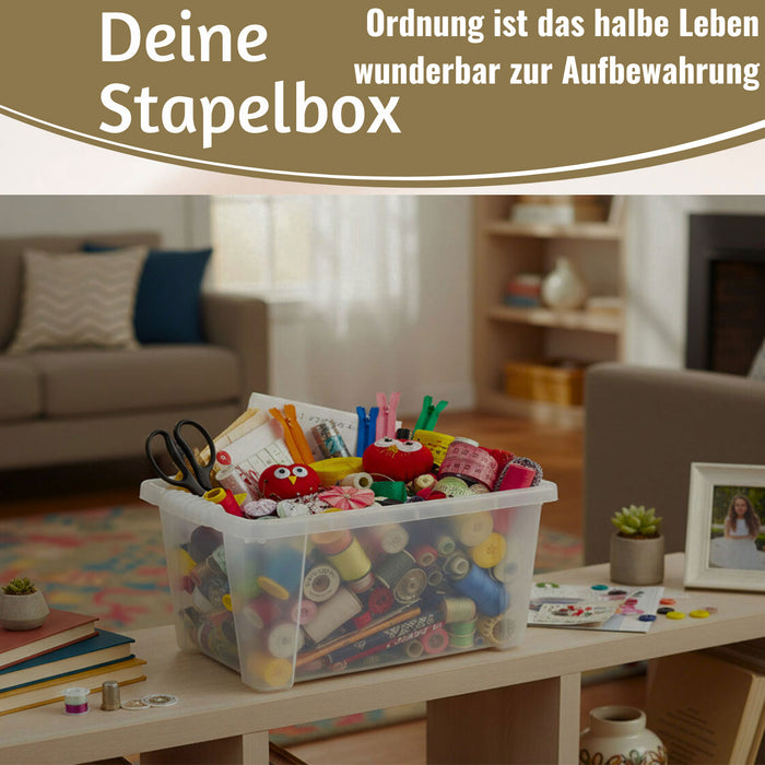 KI-generiertes Bild,Stapelbox Allzweckbox 3´er Set 30x20x15cm mit Deckel Transportbox Stapelkiste