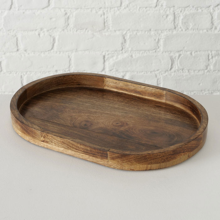 KI-generiertes Bild,Deko-Tablett Mango Holz Braun 36cm Rund Serviertablett Kerzen-Schale Obst-Schale
