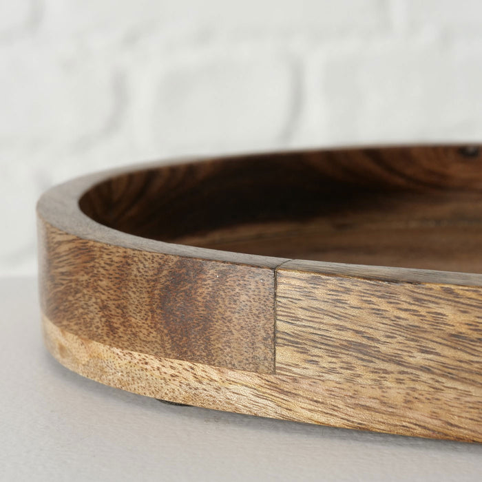 KI-generiertes Bild,Deko-Tablett Mango Holz Braun 36cm Rund Serviertablett Kerzen-Schale Obst-Schale
