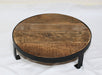 KI-generiertes Bild,Vintage Holz Pflanzenhocker Dehli 25cm Minitisch Deko-Tablett Blumenständer