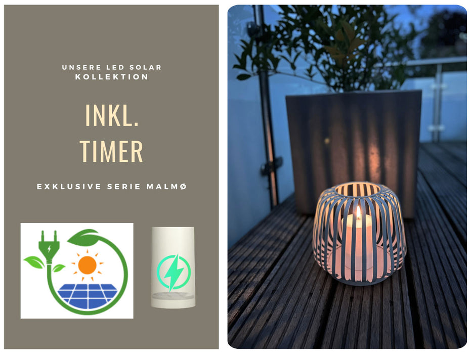 KI-generiertes Bild,Solar Outdoor LED Windlicht Lampe Sand 20cm Stumpenkerze Timer Metall Kunststoff