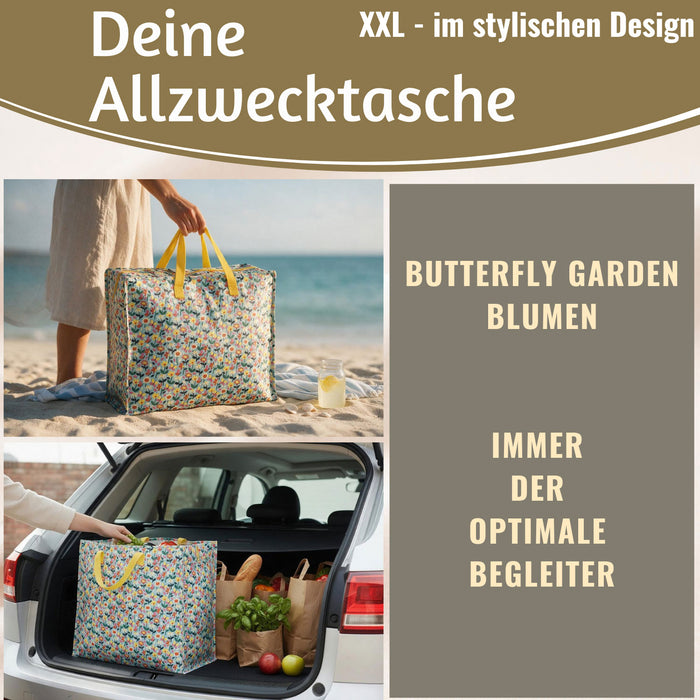 KI-generiertes Bild,XXL Jumbo Bag Blumen 55cm Aufbewahrungstasche Einkaufstasche