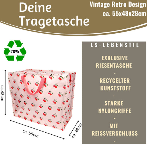 KI-generiertes Bild,XXL Jumbo Bag Cherry - Kirschen 55cm Aufbewahrungstasche Einkaufstasche