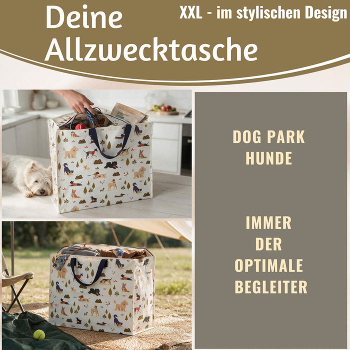 KI-generiertes Bild,XXL Jumbo Bag Dog Park Hunde 55cm Aufbewahrungstasche Einkaufstasche