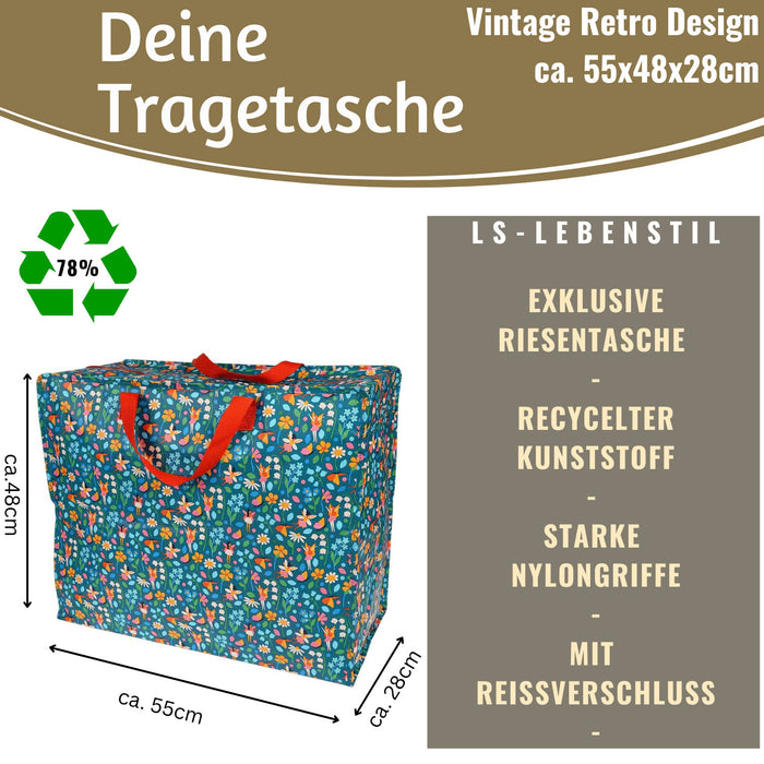 KI-generiertes Bild,XXL Jumbo Bag Fairies Garden 55cm Aufbewahrungstasche Einkaufstasche
