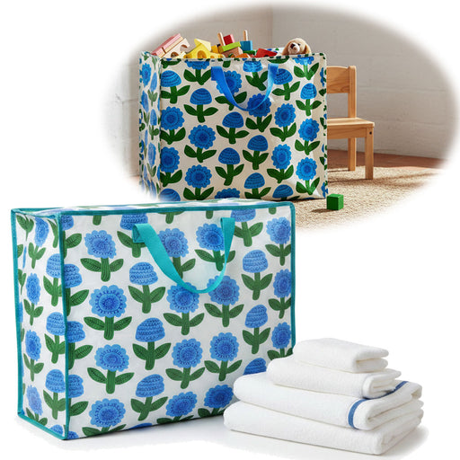 KI-generiertes Bild XXL Jumbo Bag Florenz Blumen 55cm Recycelt Kunststoff Aufbewahrungstasche Einkaufstasche