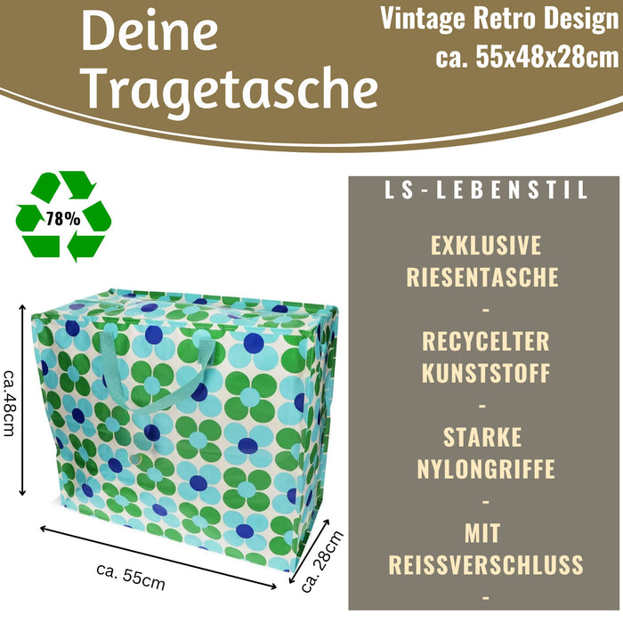 KI-generiertes Bild,XXL Jumbo Bag Gänseblümchen Blau 55cm Aufbewahrungstasche Einkaufstasche