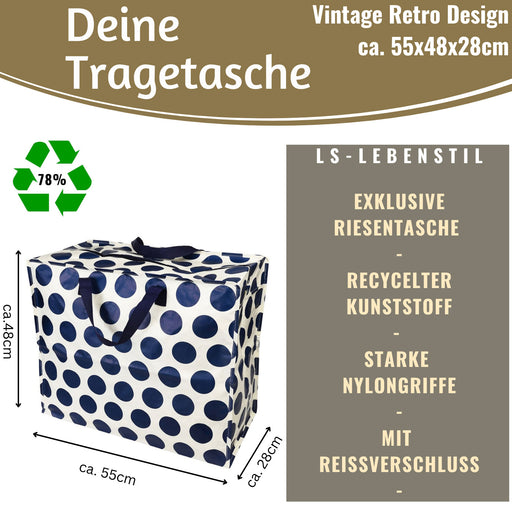 KI-generiertes Bild,XXL Jumbo Bag Navy Blue Spotlight 55cm Aufbewahrungstasche Einkaufstasche