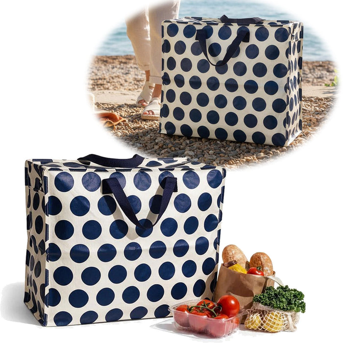 KI-generiertes Bild XXL Jumbo Bag Navy Blue Spotlight 55cm Recycelt Kunststoff Aufbewahrungstasche Einkaufstasche