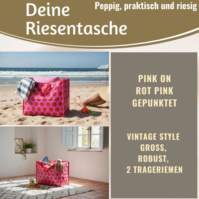 KI-generiertes Bild,XXL Jumbo Bag Pink Rot Spotlight 55cm Aufbewahrungstasche Einkaufstasche